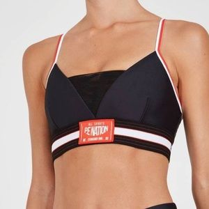 PE Nation left Hook Black & Red Sports Bra - Size L